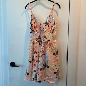 SHEIN pink floral print flowy summer dress